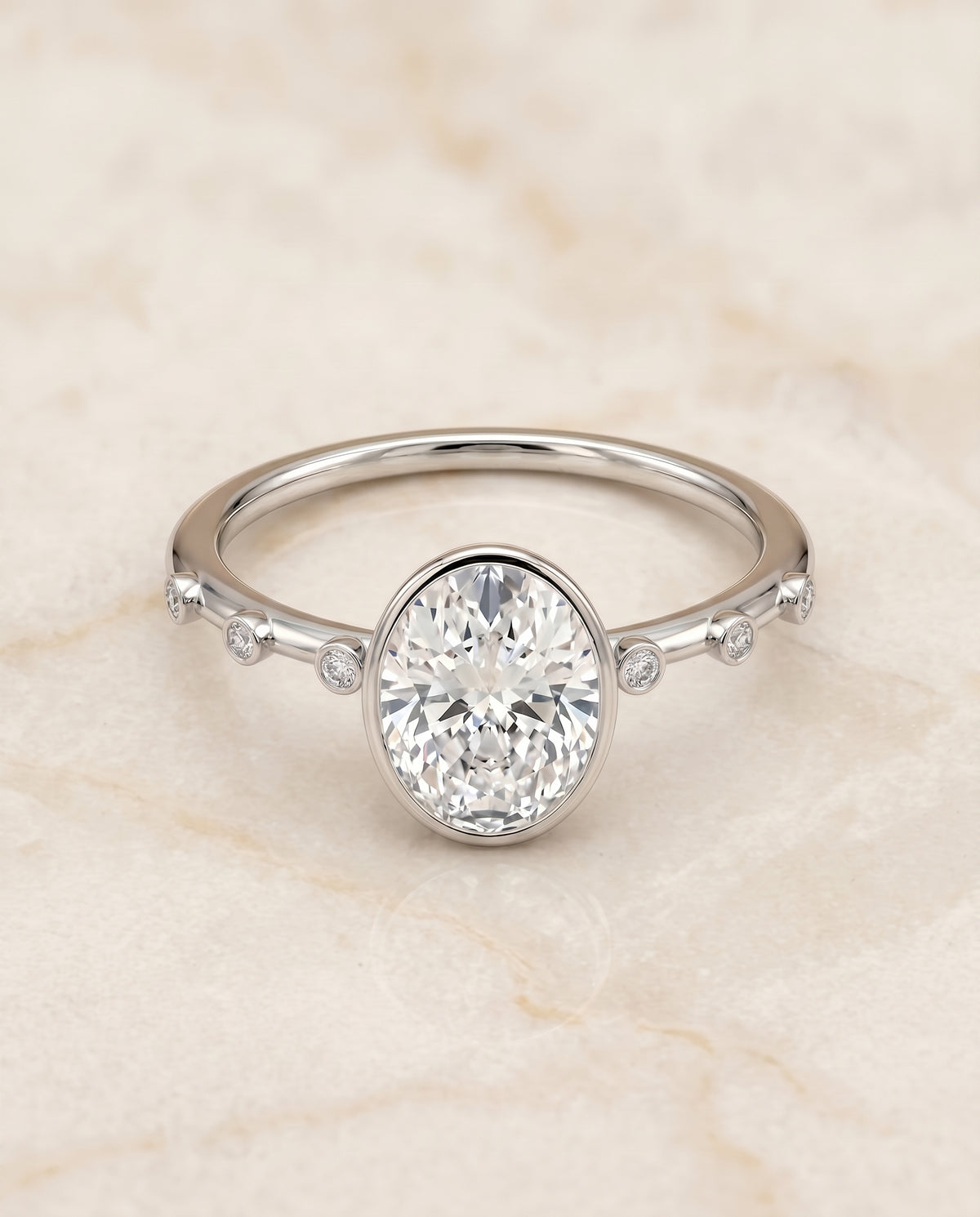 The Brandi oval engagement ring setting in Platinum | RockHer