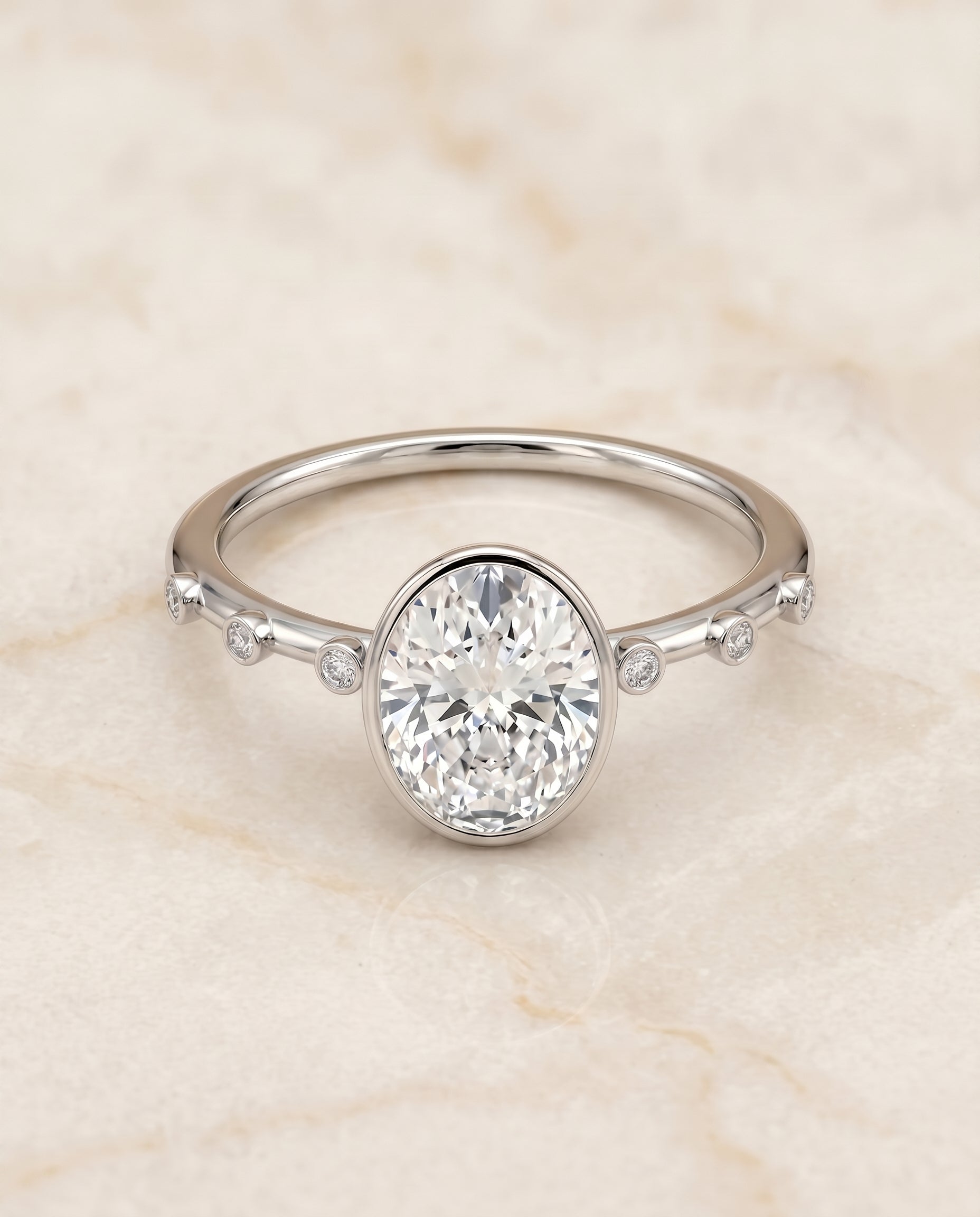 The Brandi Select Solitaire Engagement Ring with Lab Diamond in 18K White Gold - view 1