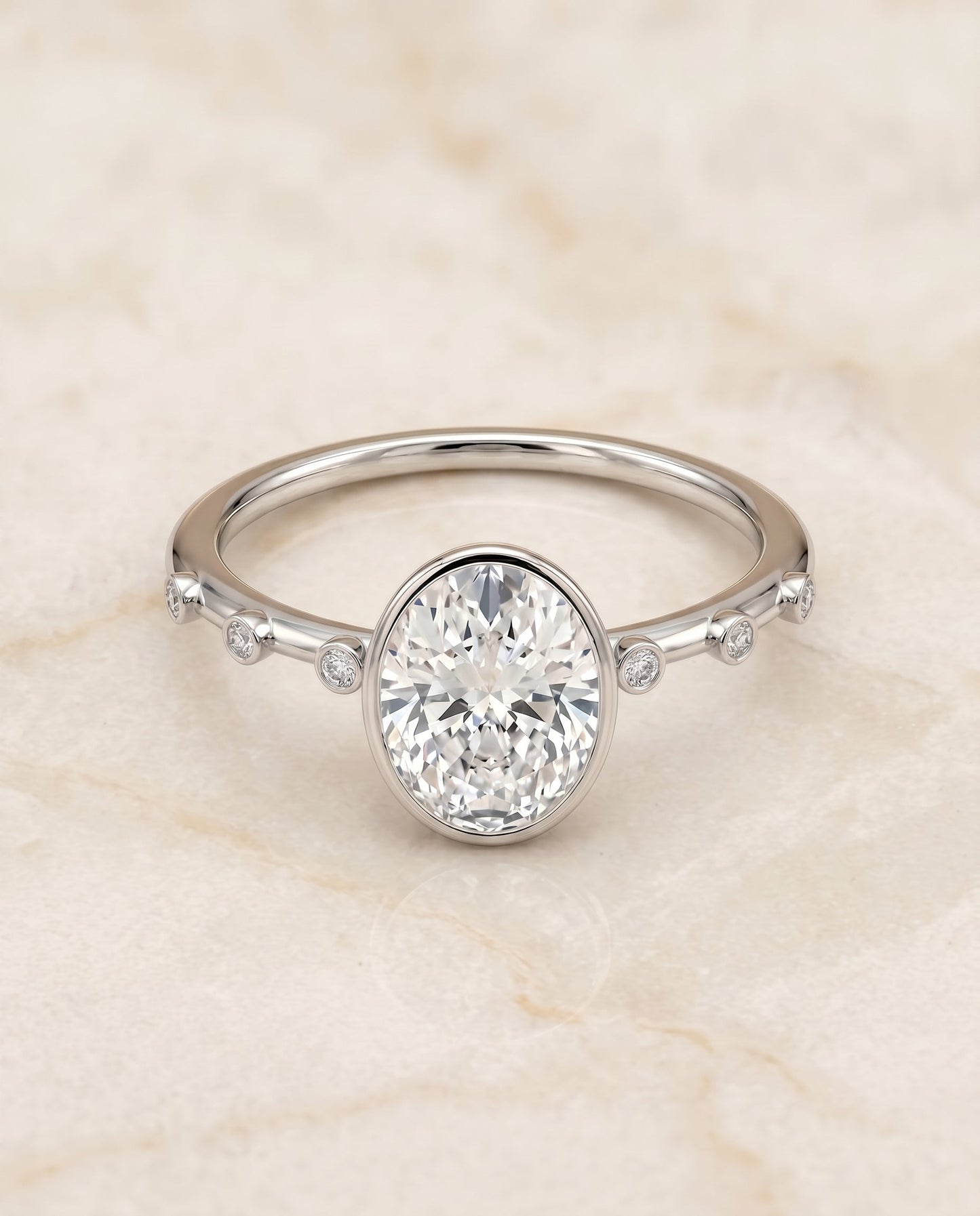 The Brandi Select Solitaire Engagement Ring with Lab Diamond in 18K White Gold - view 1
