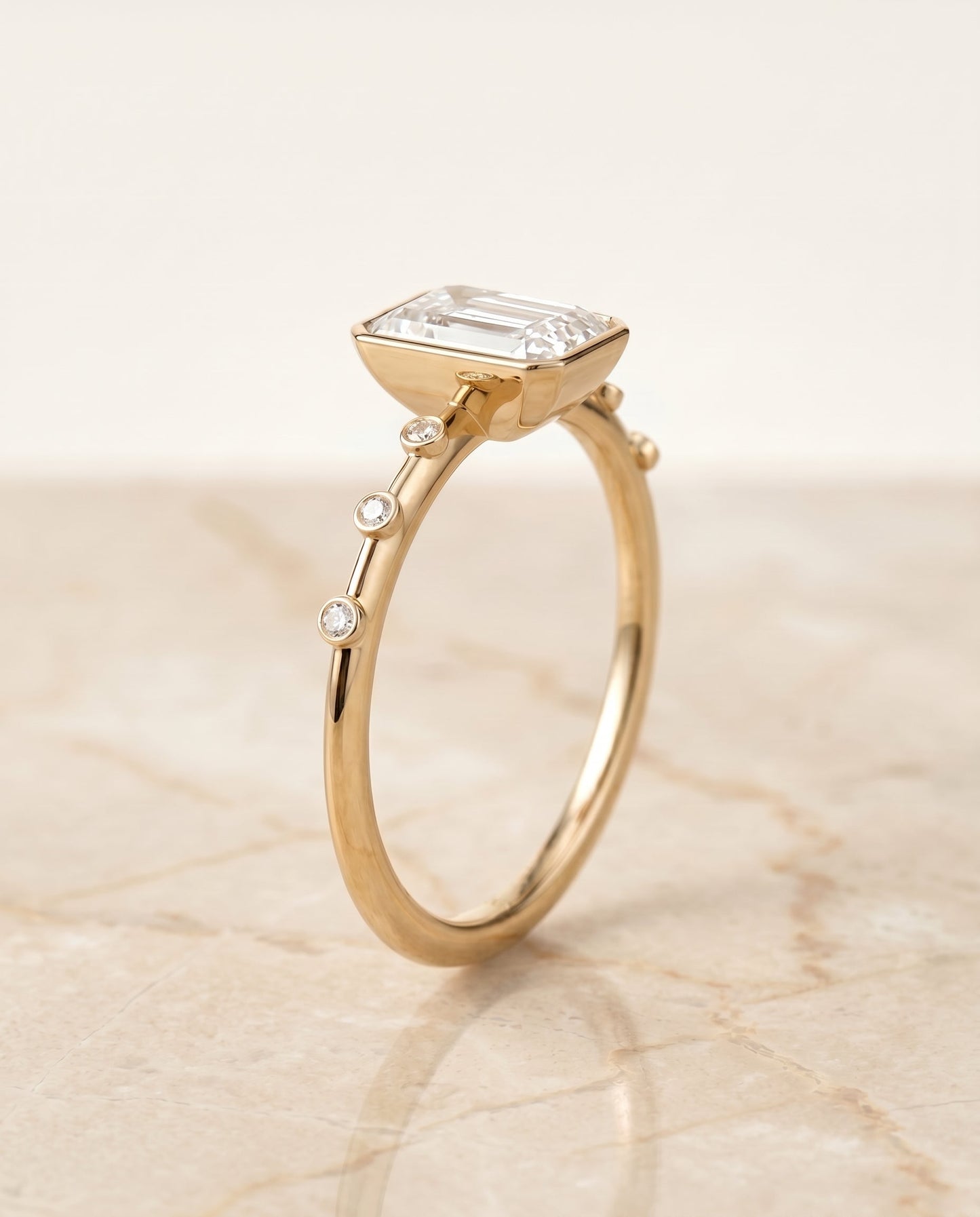The Brandi Select Solitaire Engagement Ring with Lab Diamond in 18K Yellow Gold - view 2