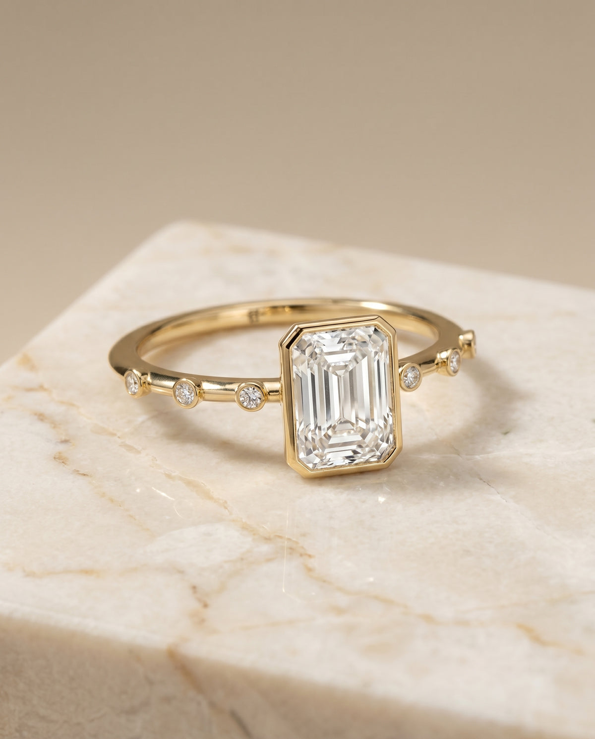 The Brandi radiant engagement ring setting in 18K Yellow Gold | RockHer