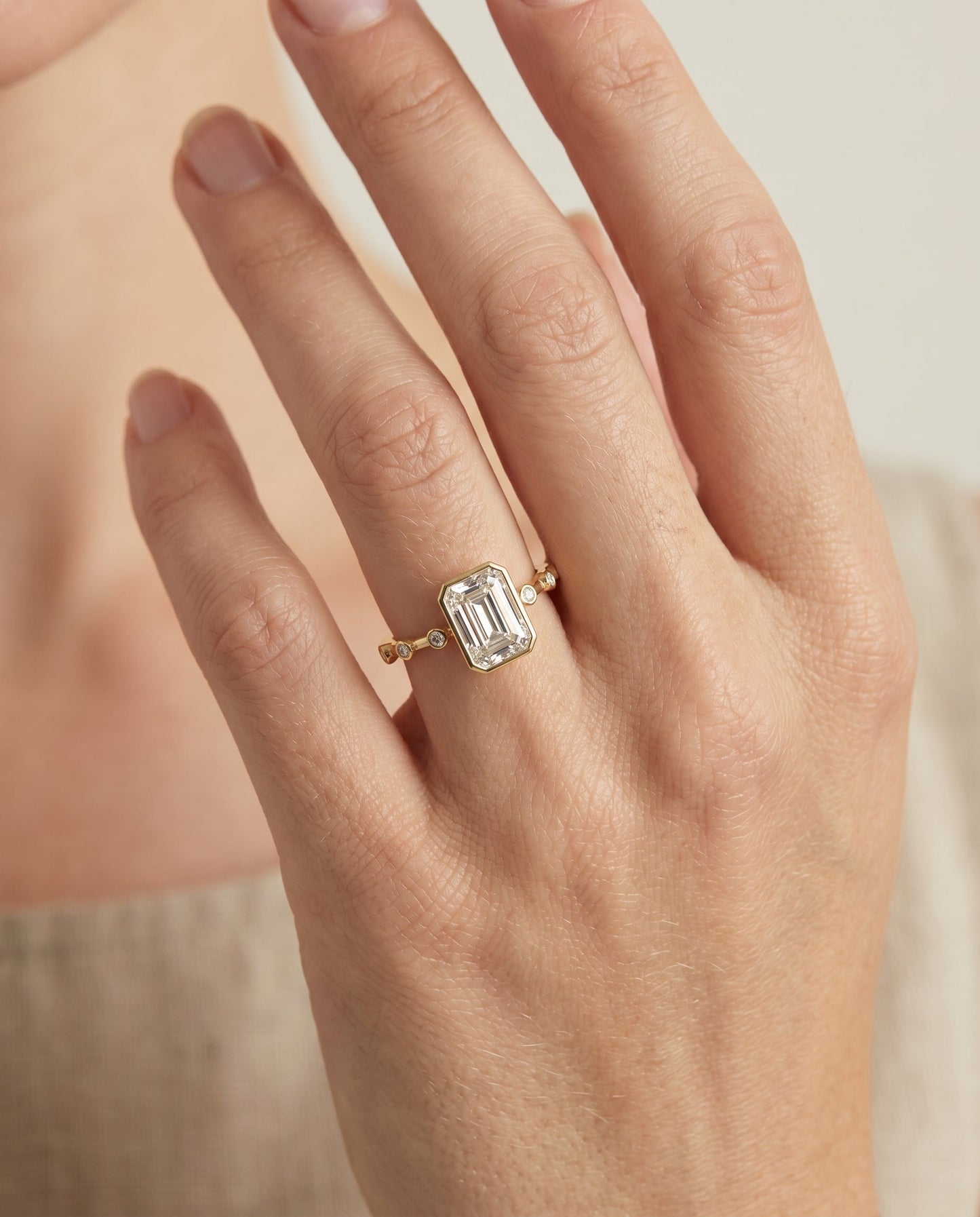 The Brandi Select Solitaire Engagement Ring with Lab Diamond in 18K Yellow Gold - view 3