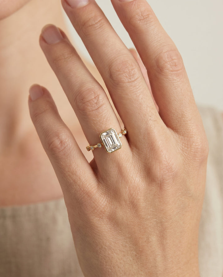 The Brandi Select Solitaire Engagement Ring with Lab Diamond in 18K Yellow Gold - view 3