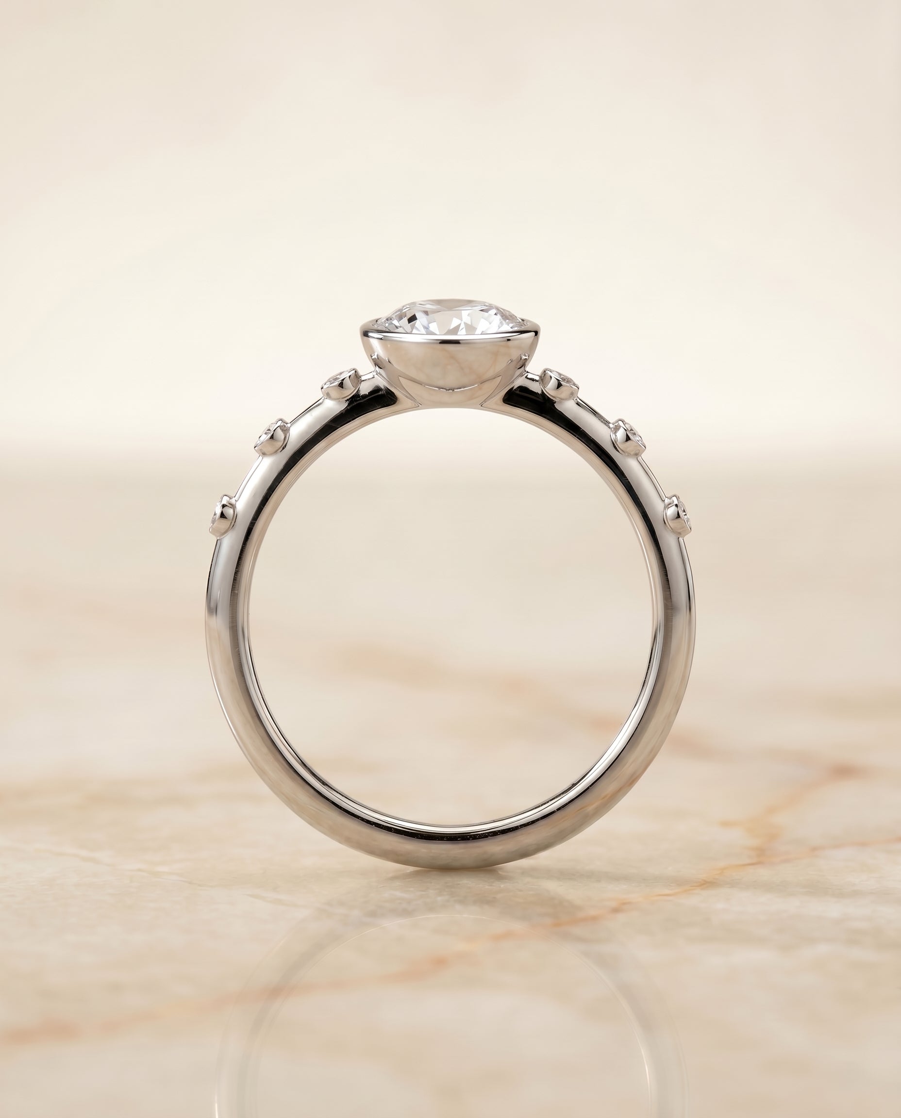 The Brandi setting for emerald diamonds, made to order in 18K White Gold | RockHer