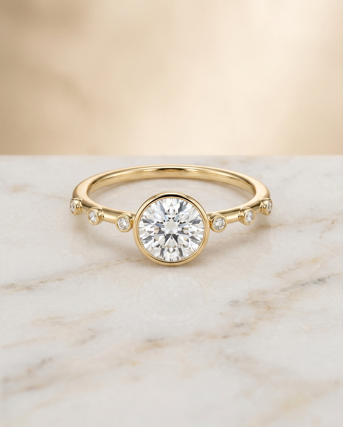 The Brandi round engagement ring setting in 18K Yellow Gold | RockHer