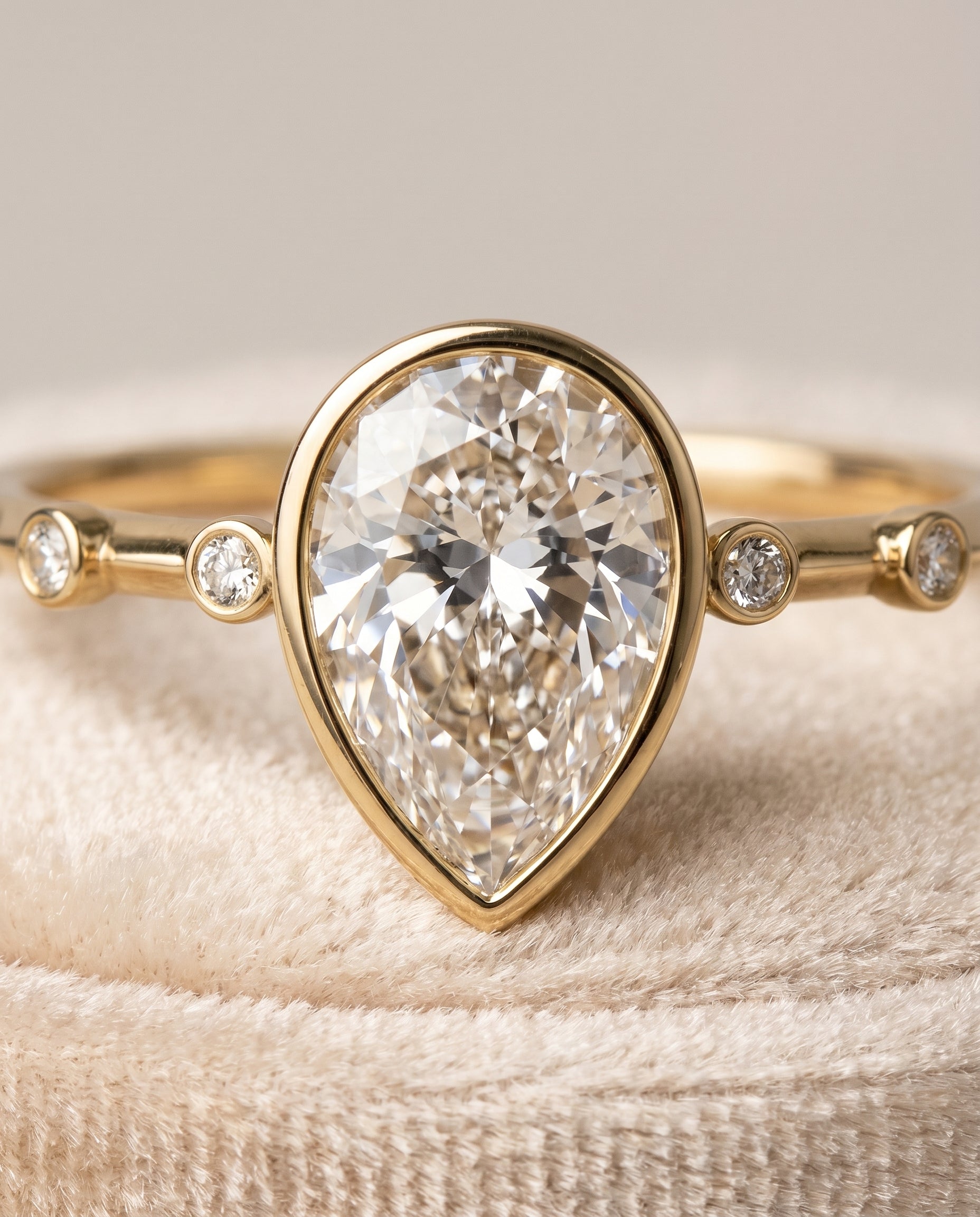18K Yellow Gold band of The Brandi princess engagement ring setting | RockHer