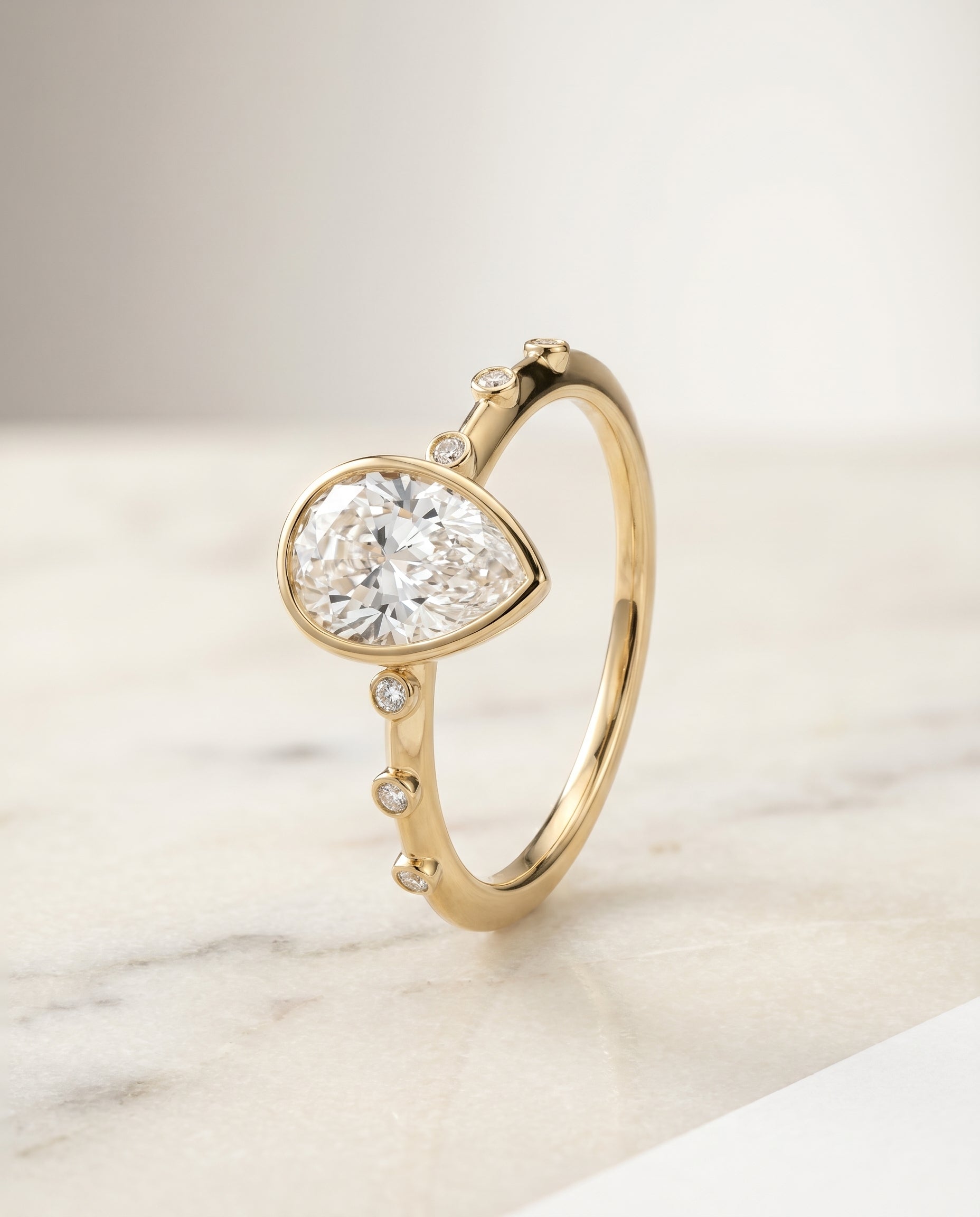 Bezel Accent Solitaire styling on The Brandi princess engagement ring setting | RockHer