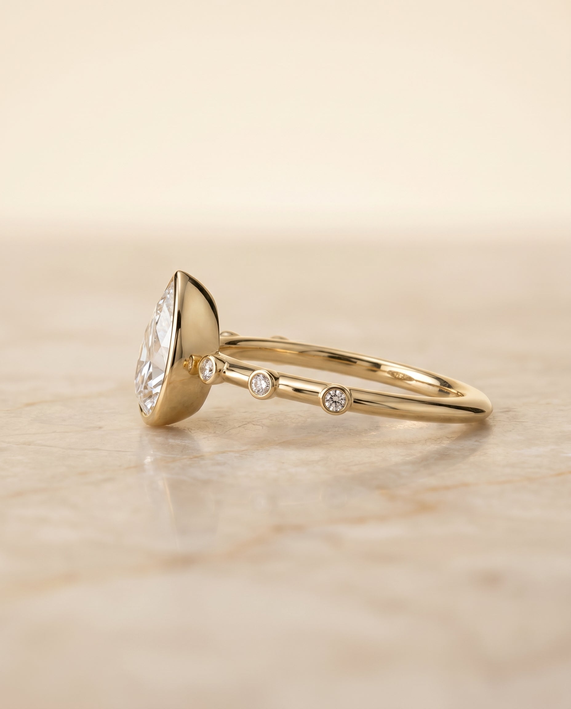 The Brandi setting for princess diamonds, made to order in 18K Yellow Gold | RockHer