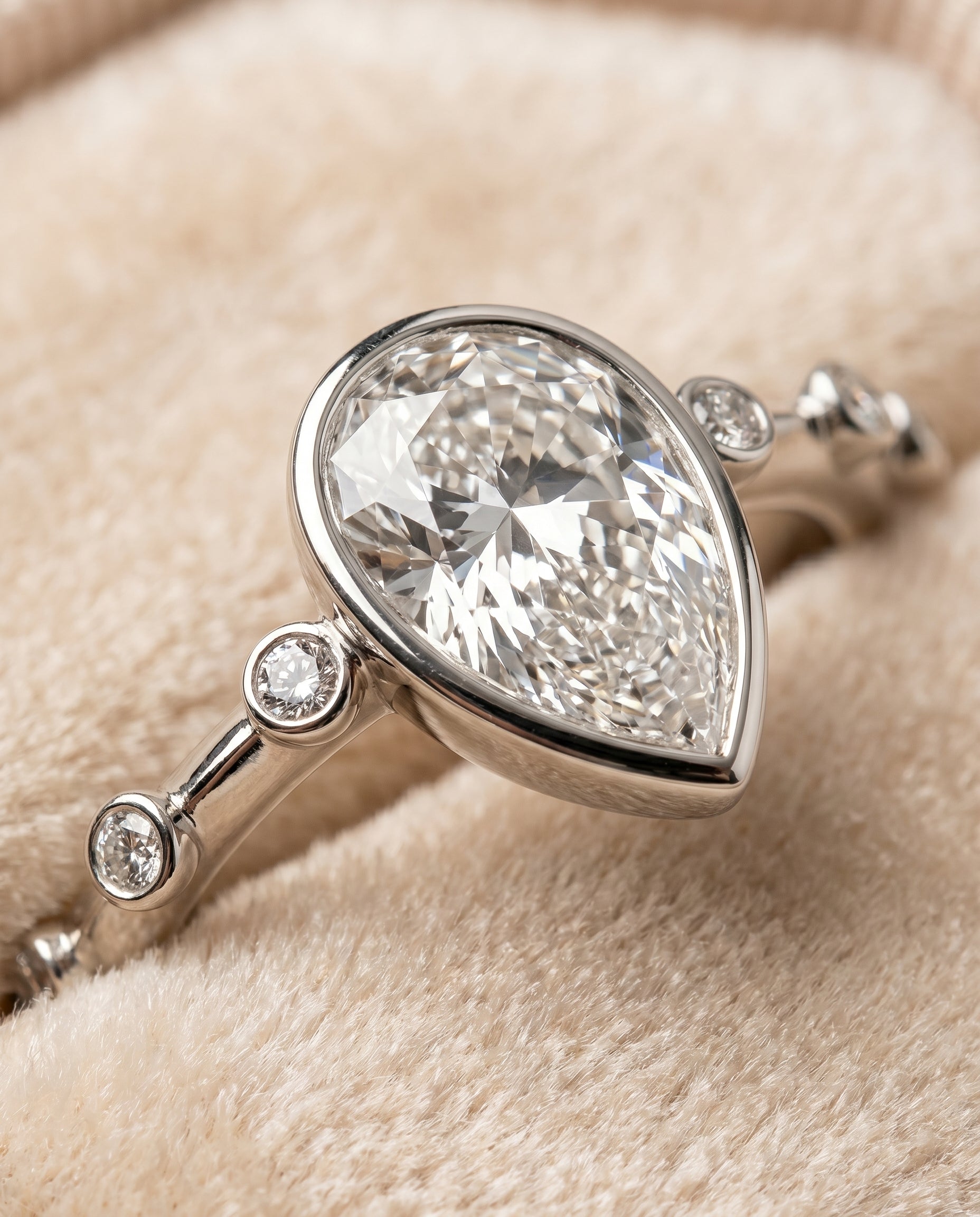 Platinum band of The Brandi princess engagement ring setting | RockHer