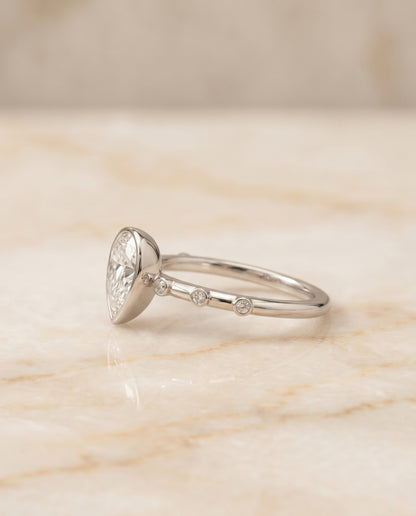 The Brandi Bezel Accent Solitaire Princess Cut Engagement Ring Setting in Platinum