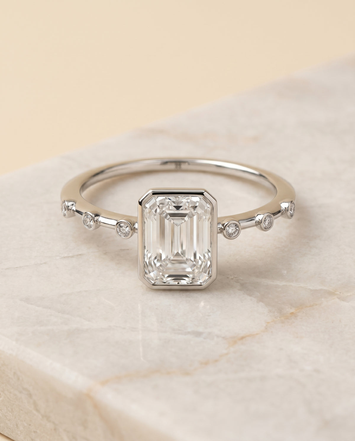 The Brandi radiant engagement ring setting in Platinum | RockHer