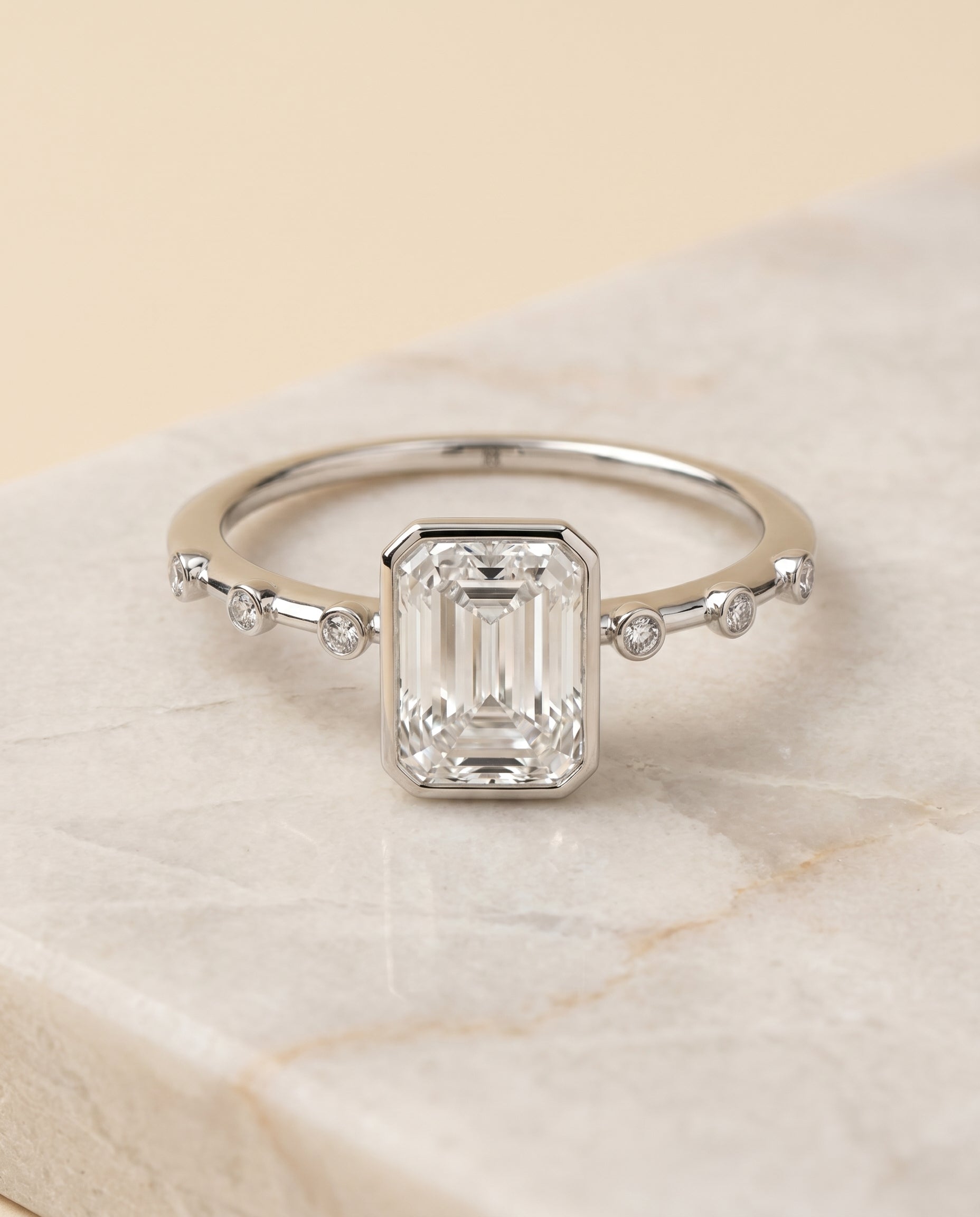 The Brandi Select Solitaire Engagement Ring with Lab Diamond in 18K White Gold - view 1