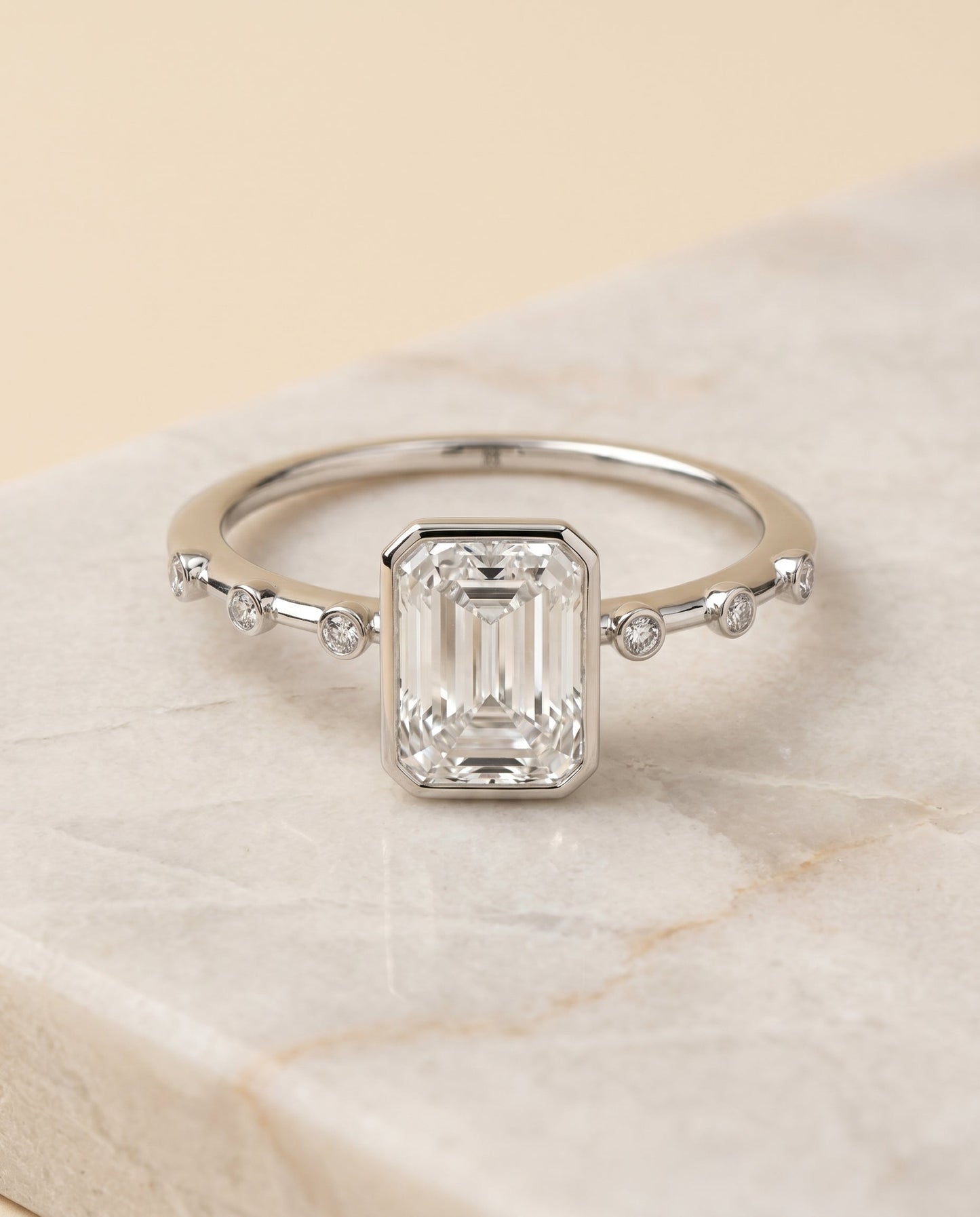 The Brandi Select Solitaire Engagement Ring with Lab Diamond in 18K White Gold - view 1