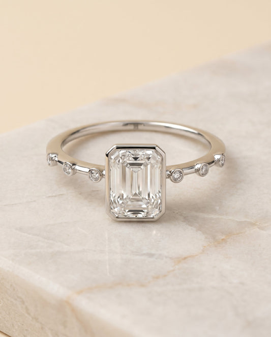 The Brandi Select Solitaire Engagement Ring with Lab Diamond in 18K White Gold - view 1