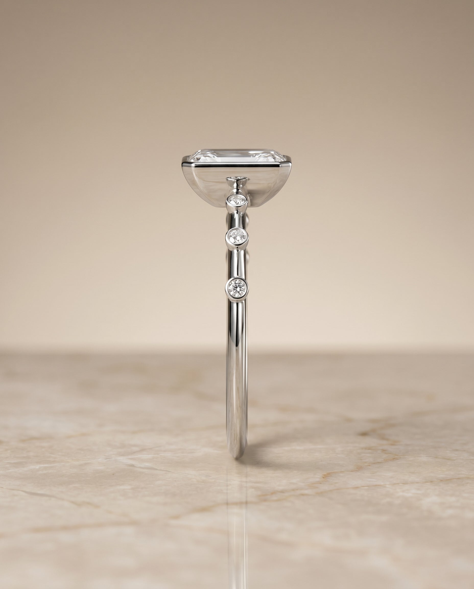 The Brandi setting for radiant diamonds, made to order in Platinum | RockHer