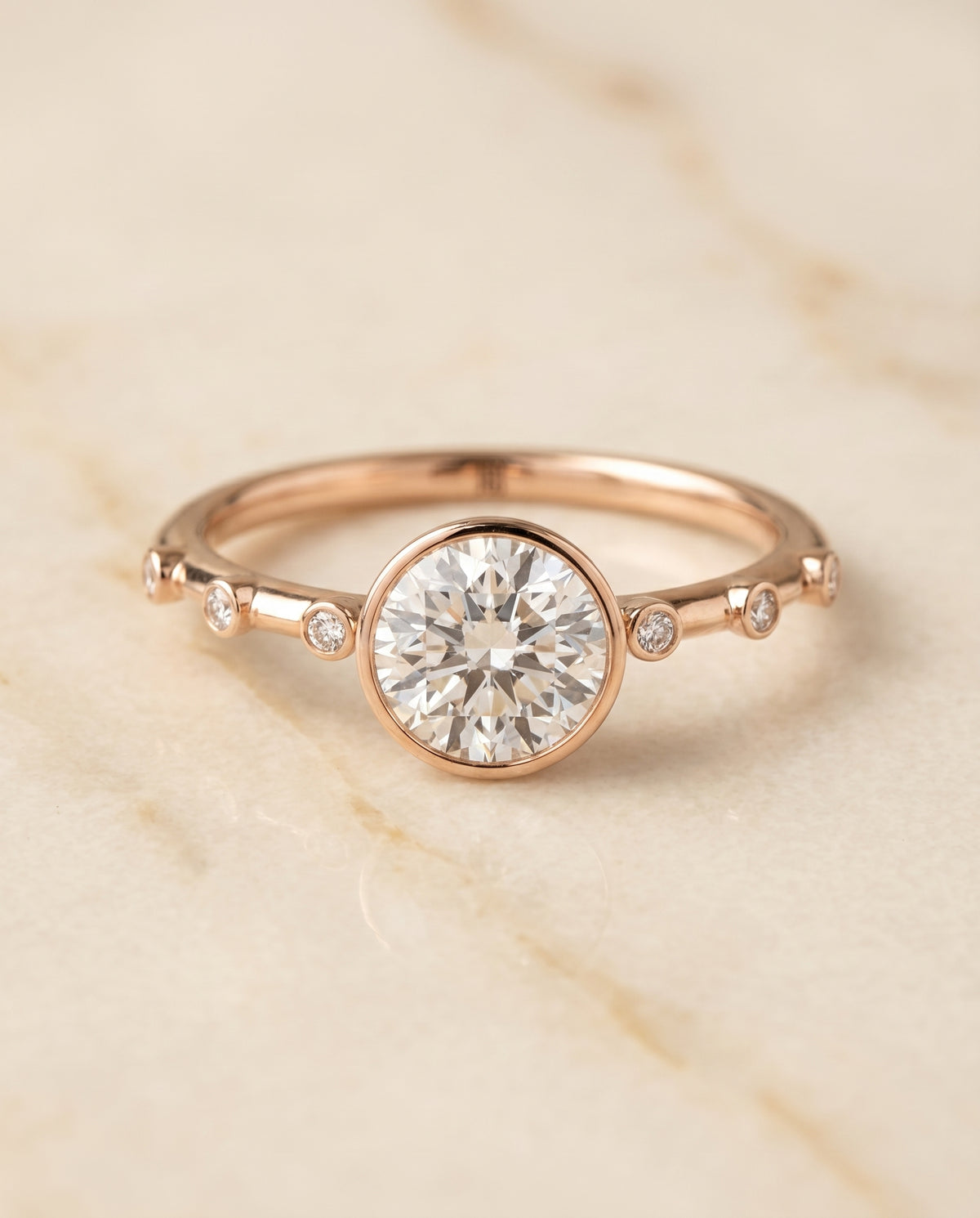The Brandi round engagement ring setting in 14K Rose Gold | RockHer