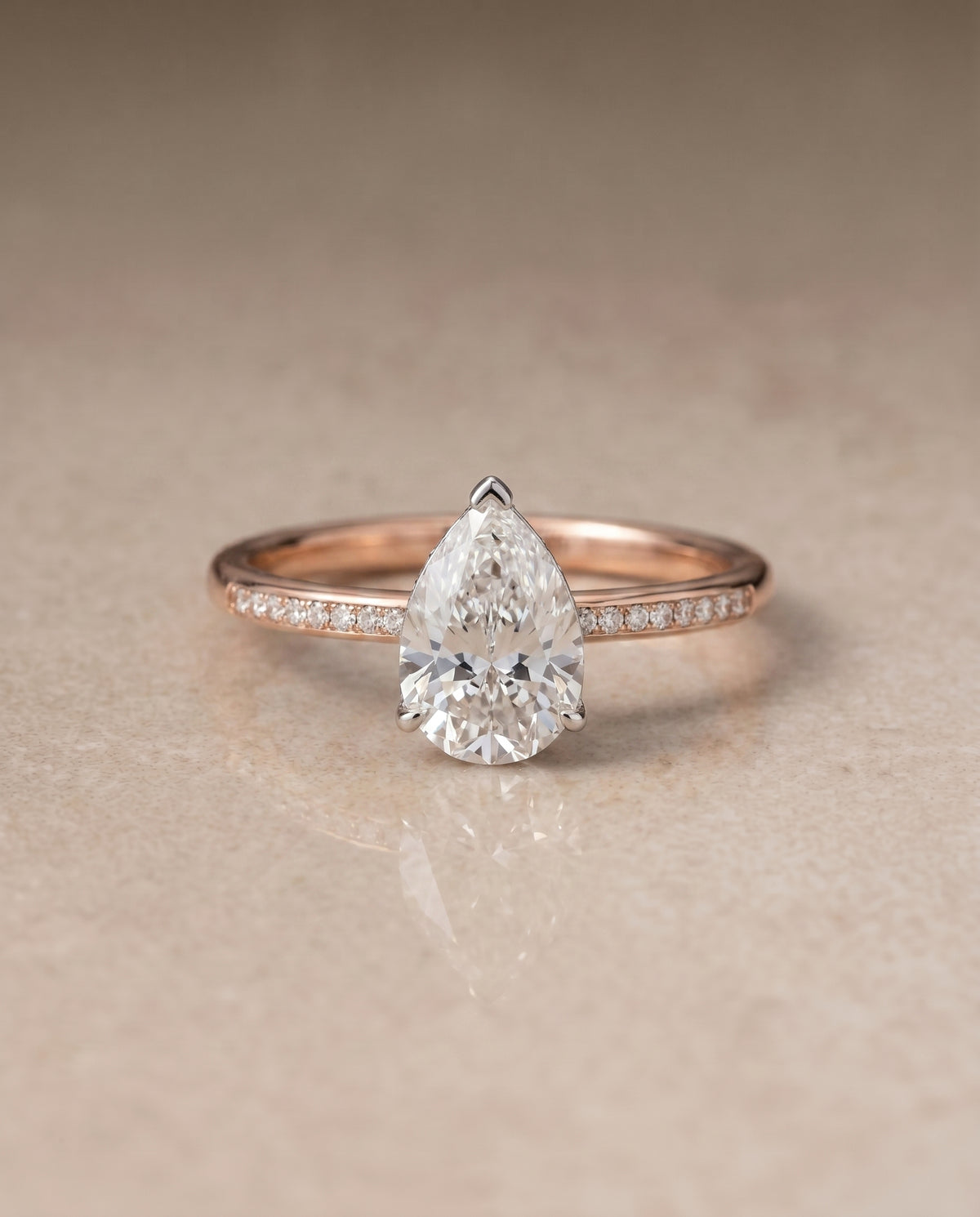The Brenda princess engagement ring setting in 14K Rose Gold | RockHer