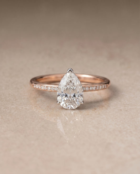 The Brenda Hidden Halo Engagement Ring Setting for Princess Diamonds in 14K Rose Gold