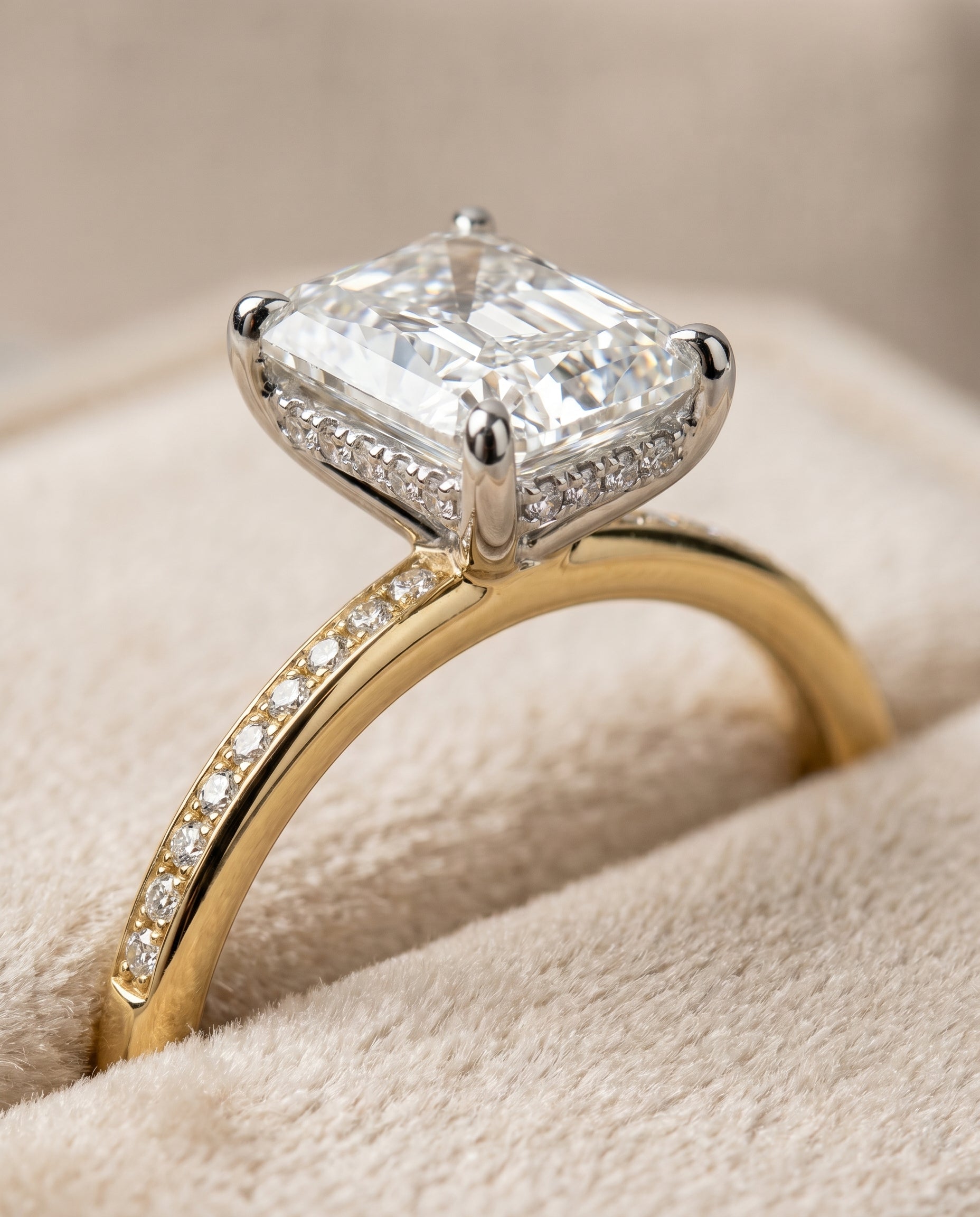 precious metal band of The Brenda diamond engagement ring setting | RockHer