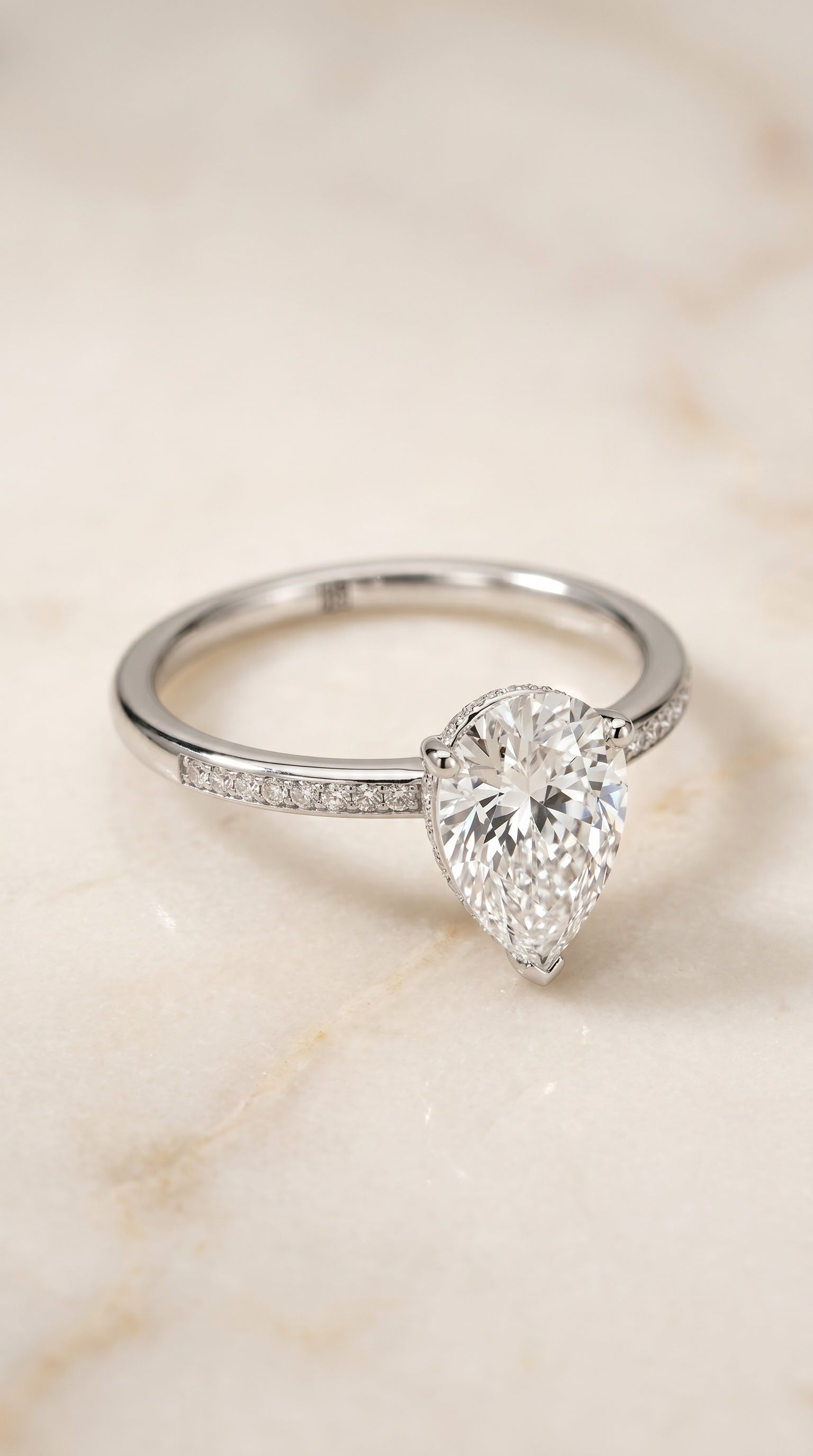 The Brenda Select Hidden Halo Engagement Ring with Lab Diamond in Platinum - view 1