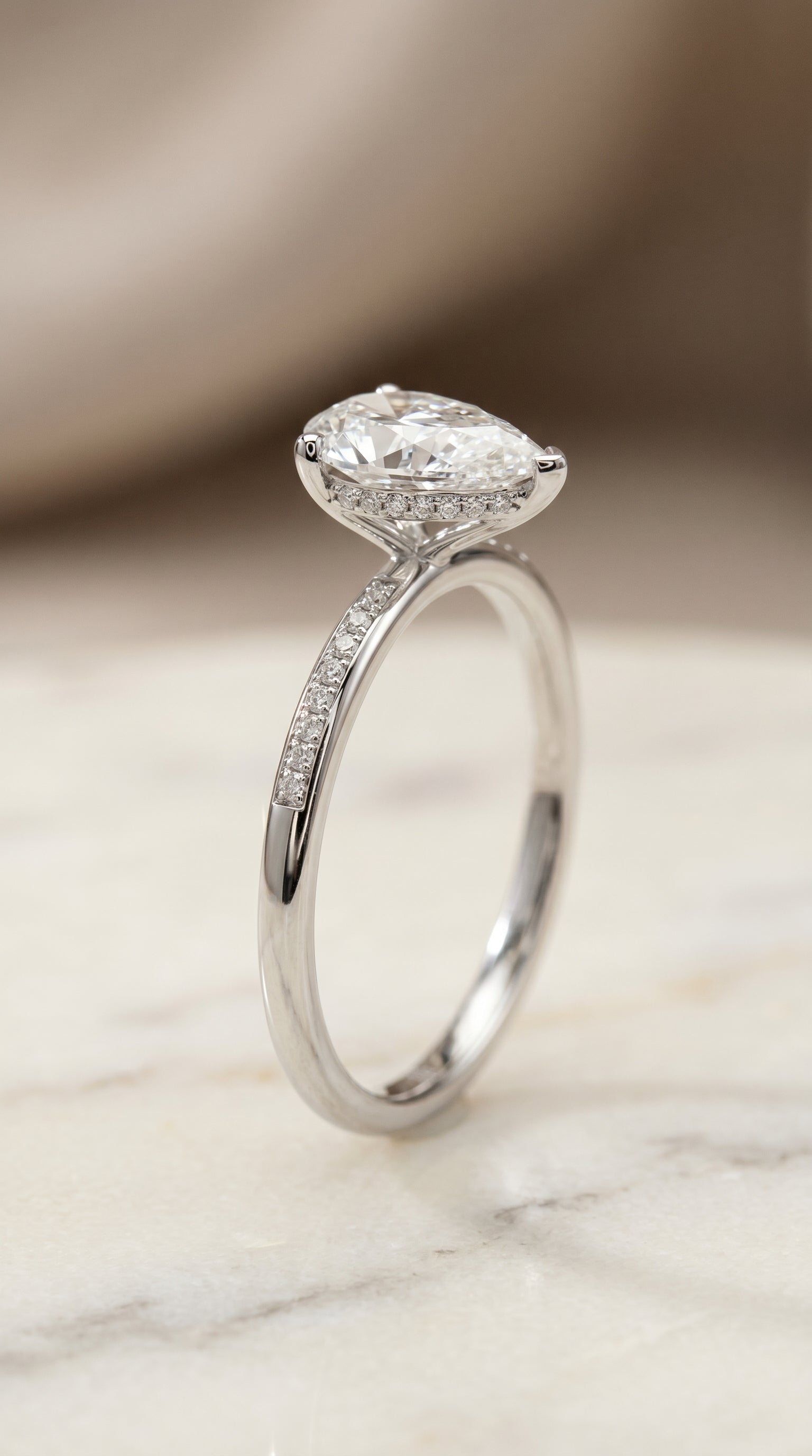 High Hidden Halo Solitaire styling on The Brenda princess engagement ring setting | RockHer