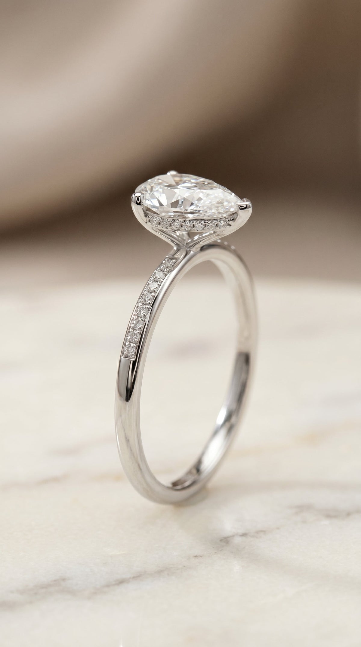 Brenda Select Hidden Halo Princess Cut Lab Diamond Engagement Ring in Platinum, front view | RockHer
