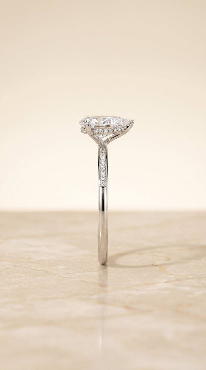 The Brenda Select Hidden Halo Engagement Ring with Lab Diamond in Platinum - view 5