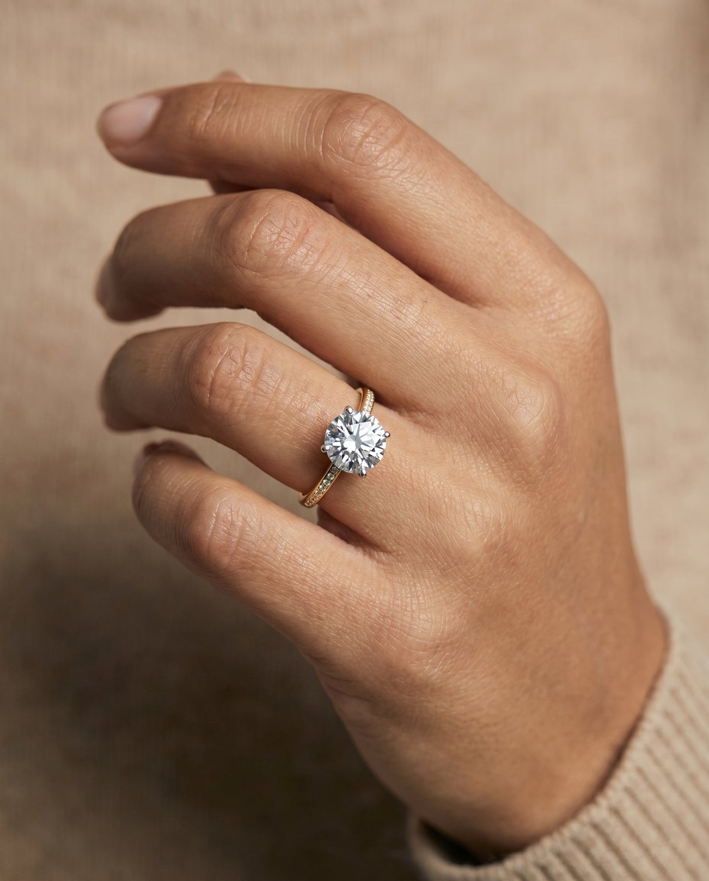 Brenda Select 18ky Radiant Engagement Ring With High Hidden Halo With 42 Prong S – view 3