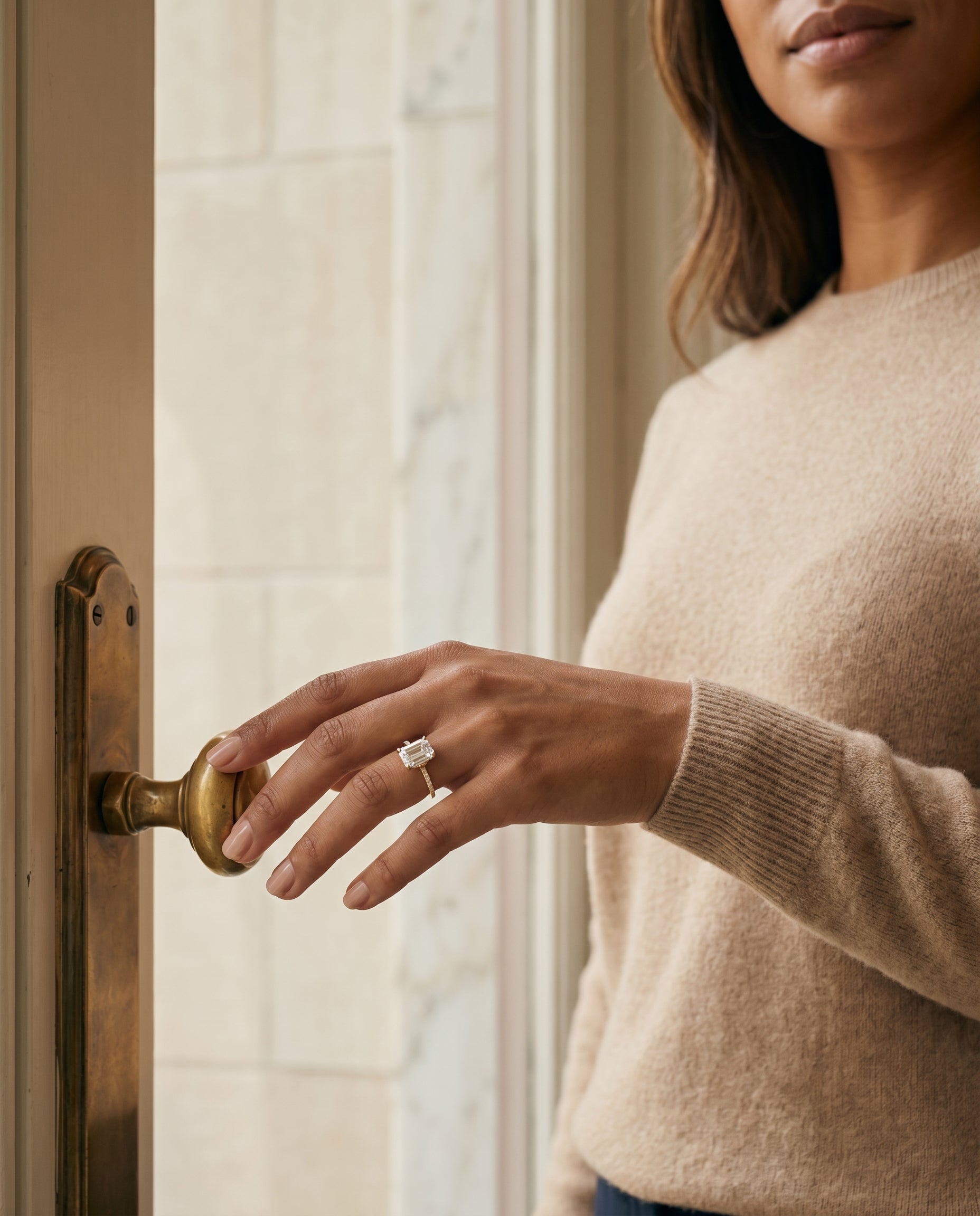 Made to order: The Brenda emerald engagement ring setting in 18K Yellow Gold | RockHer