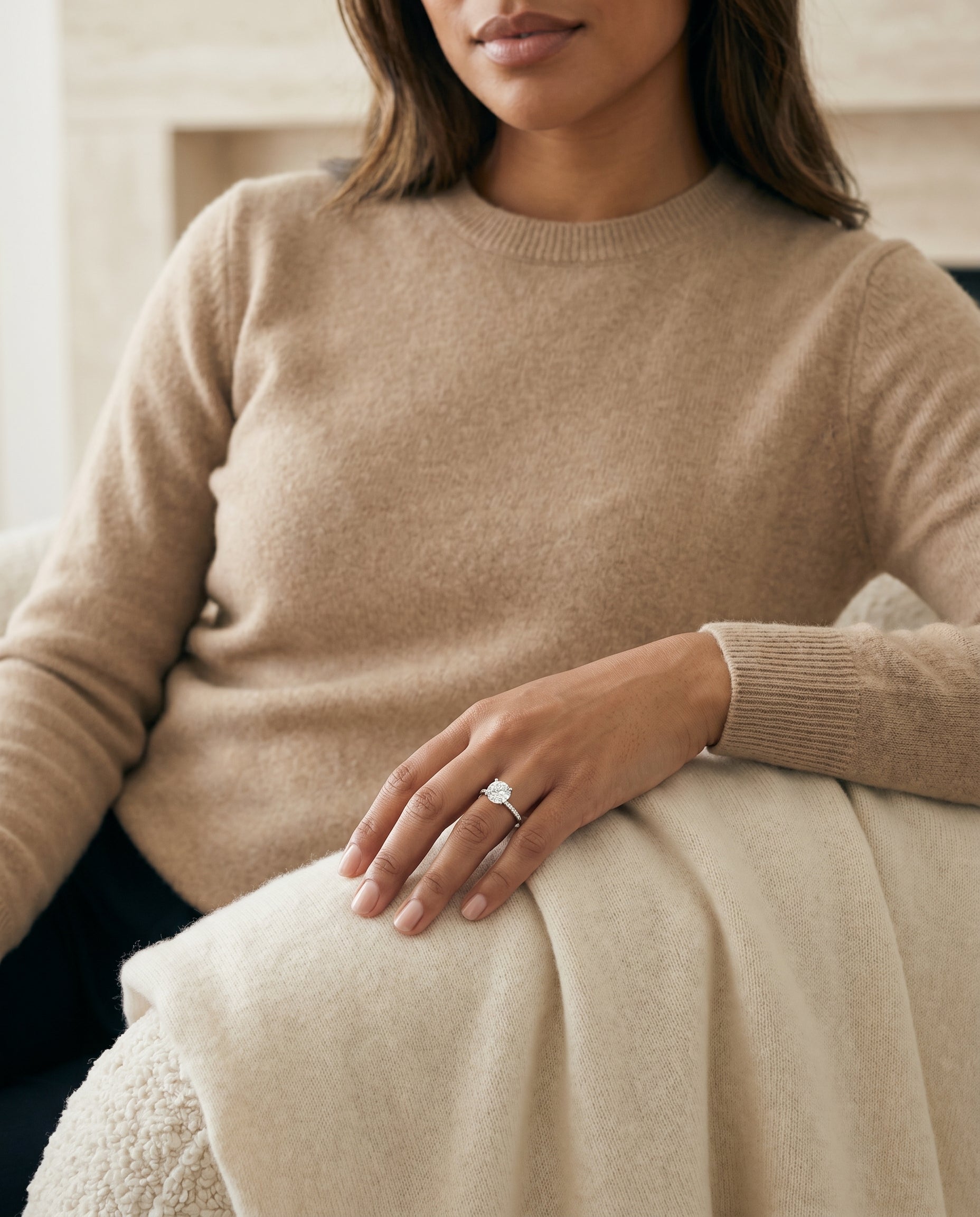 Made to order: The Brenda round engagement ring setting in 18K White Gold | RockHer