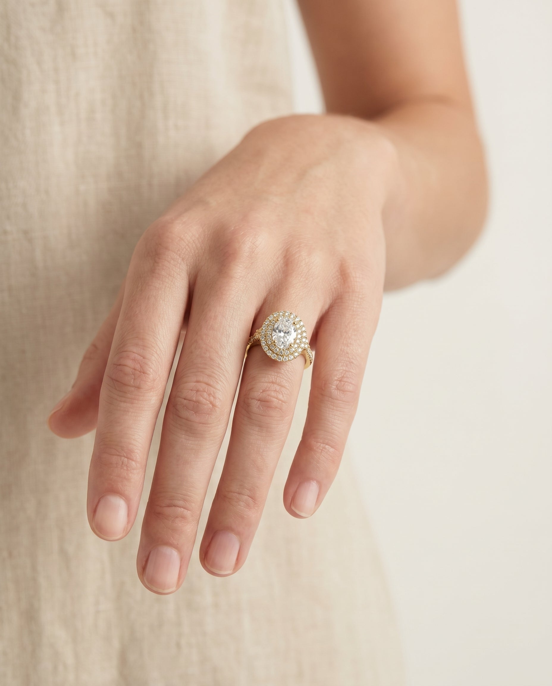 The Britney setting for oval diamonds, made to order in 18K Yellow Gold | RockHer