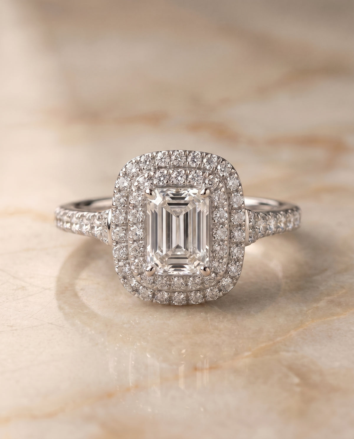 The Britney emerald engagement ring setting in Platinum | RockHer