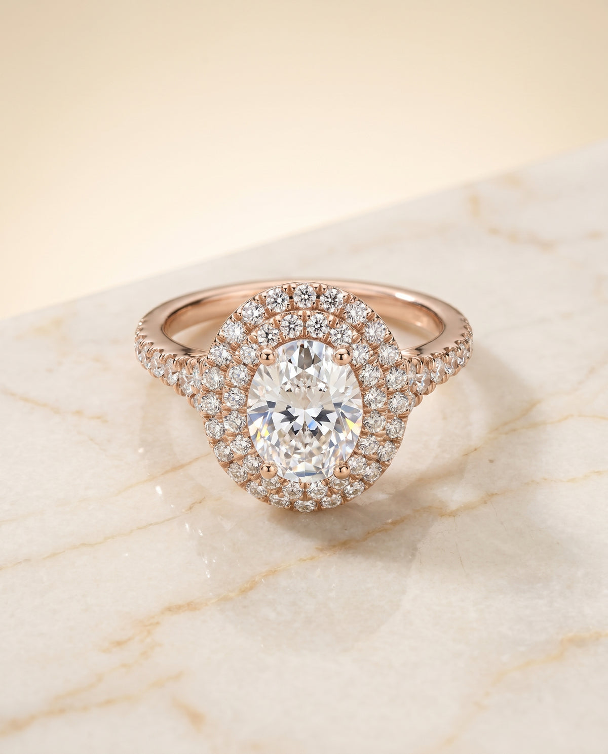 The Britney oval engagement ring setting in 14K Rose Gold | RockHer