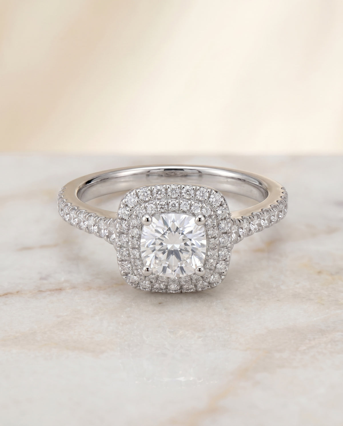 The Britney round engagement ring setting in Platinum | RockHer