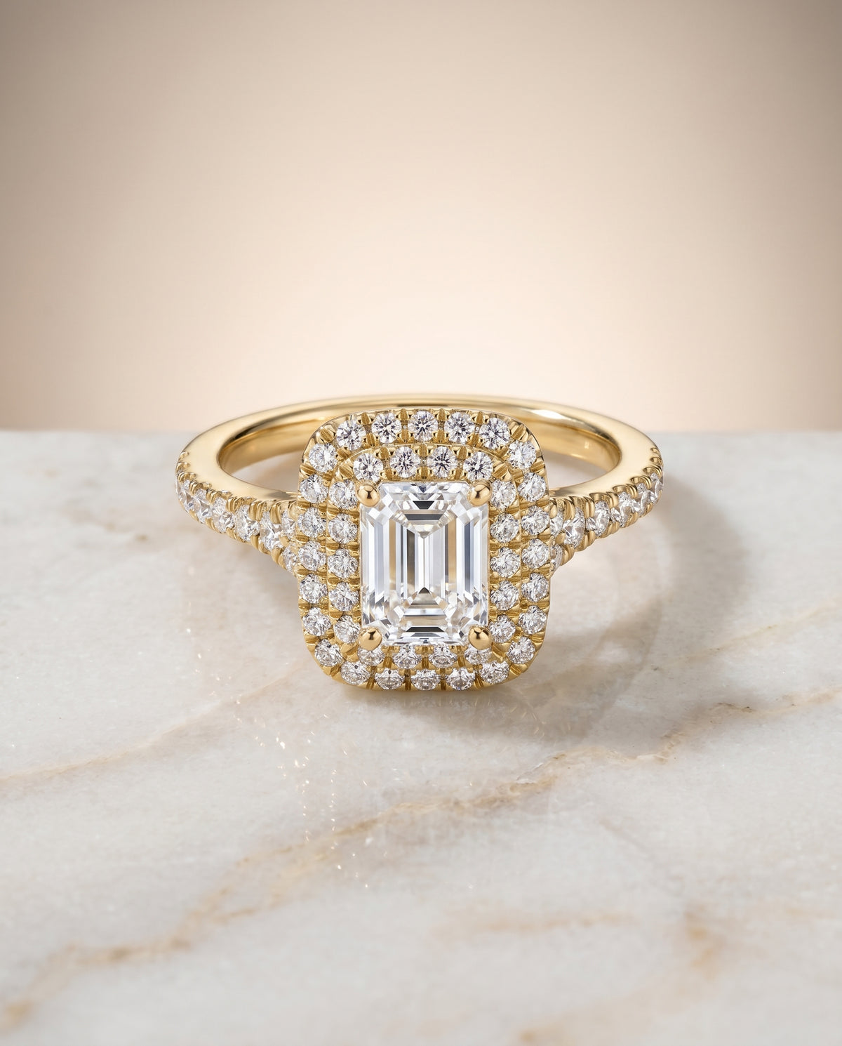 The Britney emerald engagement ring setting in 18K Yellow Gold | RockHer