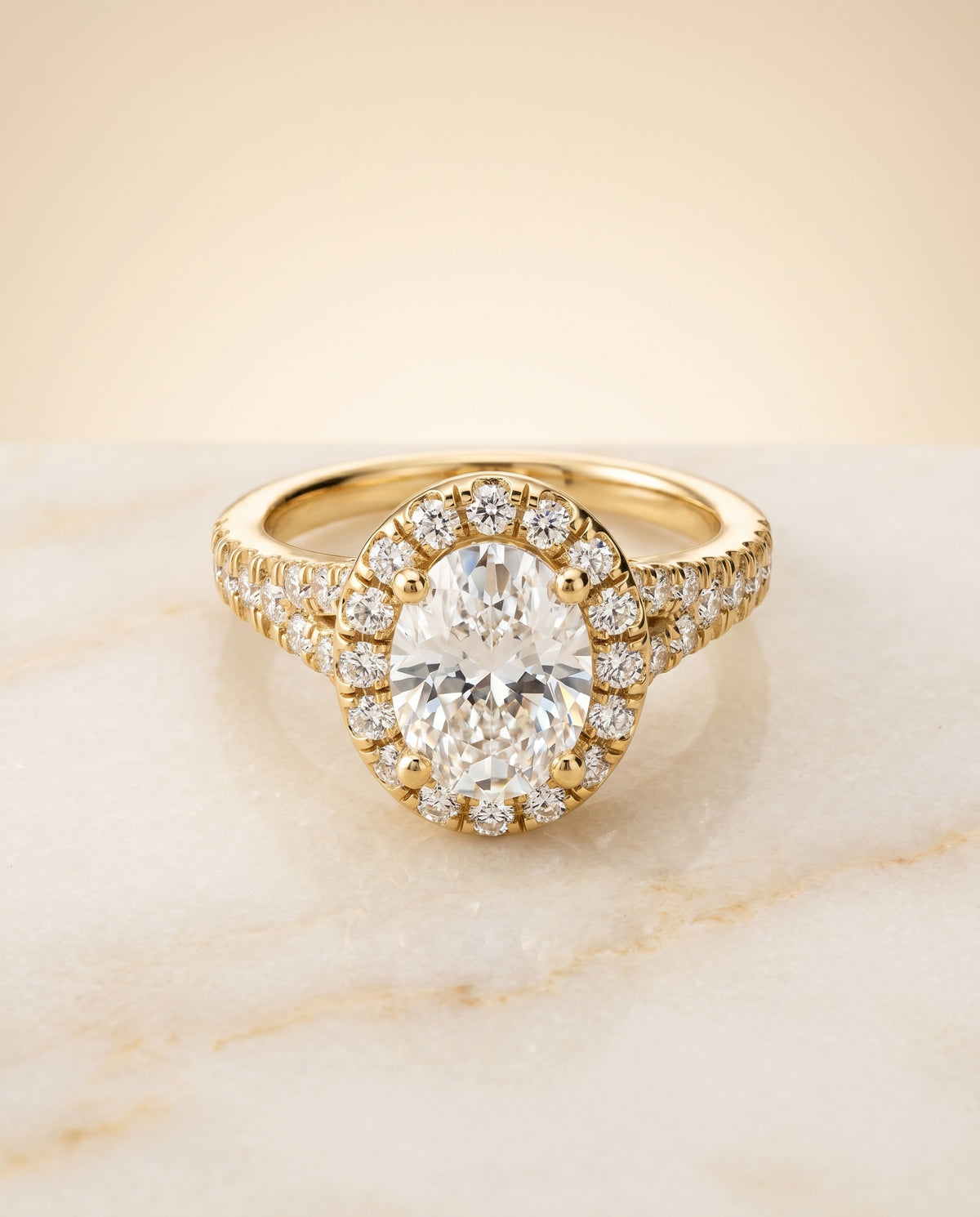 The Calliope oval engagement ring setting in 18K Yellow Gold | RockHer