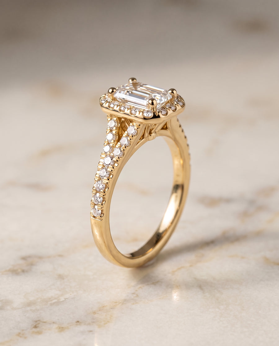 The Calliope Engagement Ring, made to order in our Los Angeles atelier