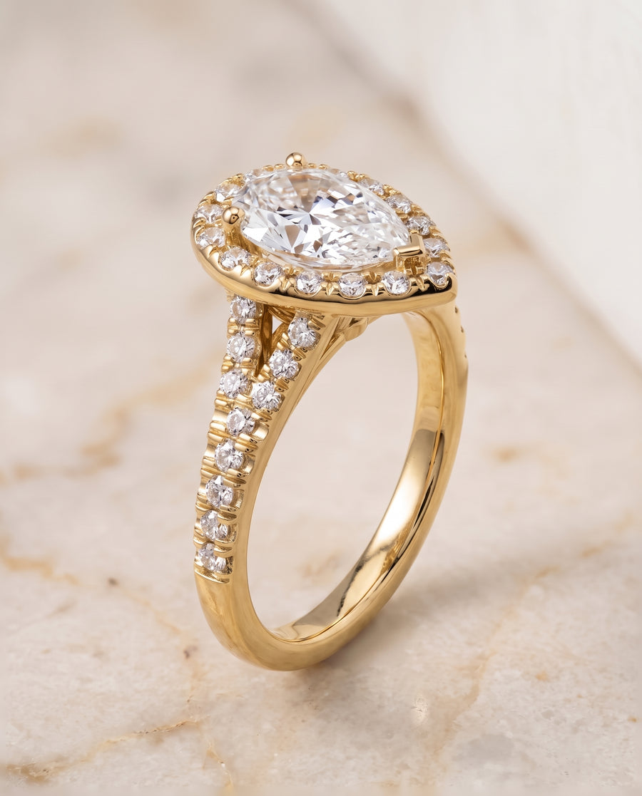 The Calliope Engagement Ring, made to order in our Los Angeles atelier