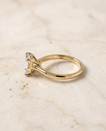 Asscher engagement ring setting in 18K Yellow Gold, Carmen Beveled Edge Comfort Fit Solitaire Asscher Cut, alternate view | RockHer