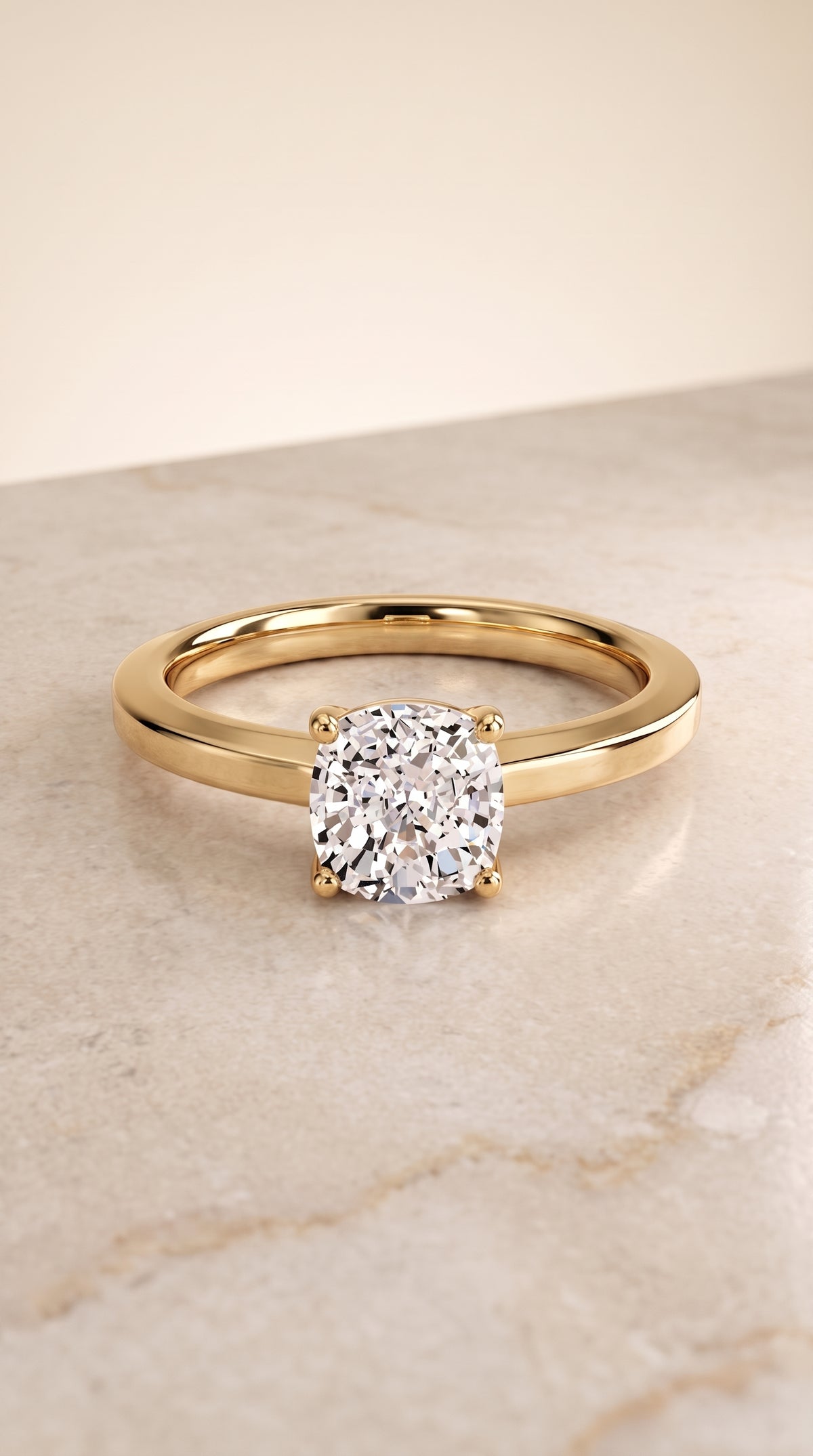 The Carmen cushion engagement ring setting in 18K Yellow Gold | RockHer