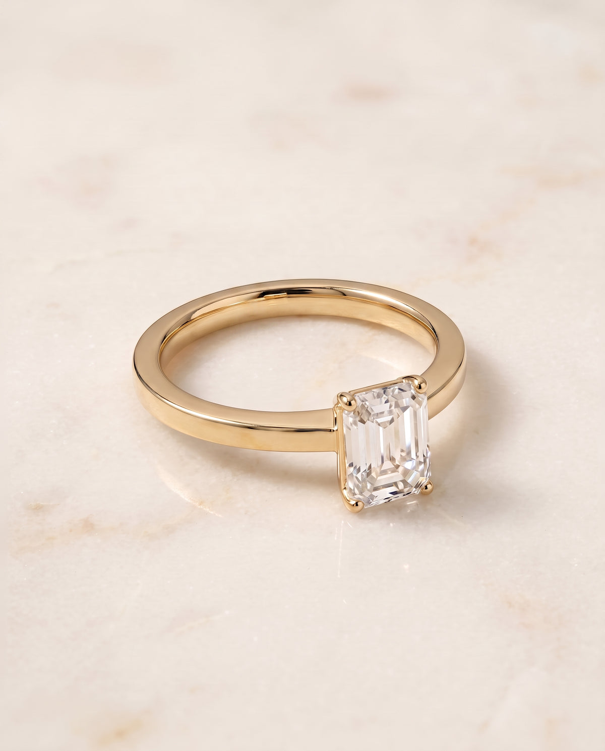 The Carmen emerald engagement ring setting in 18K Yellow Gold | RockHer