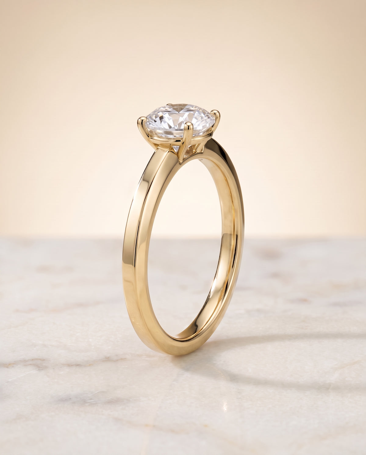 The Carmen round engagement ring setting in 18K Yellow Gold | RockHer