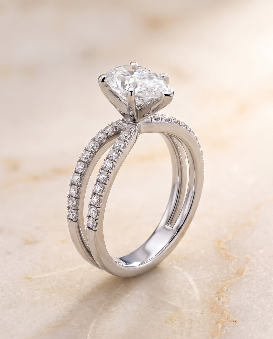 The Carole Engagement Ring, made to order in our Los Angeles atelier