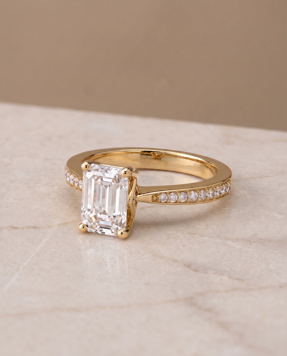 The Carrie emerald engagement ring setting in 18K Yellow Gold | RockHer