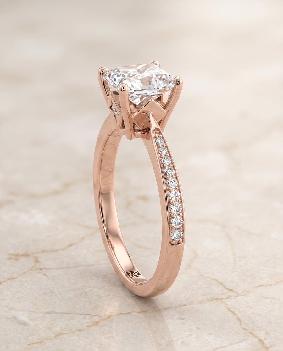 The Carrie Engagement Ring, made to order in our Los Angeles atelier