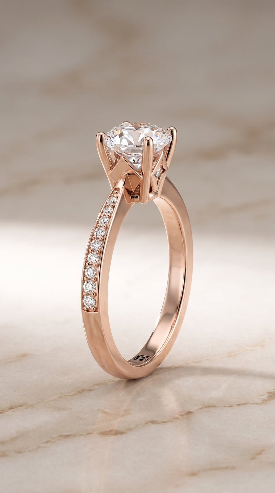 The Carrie Engagement Ring, made to order in our Los Angeles atelier