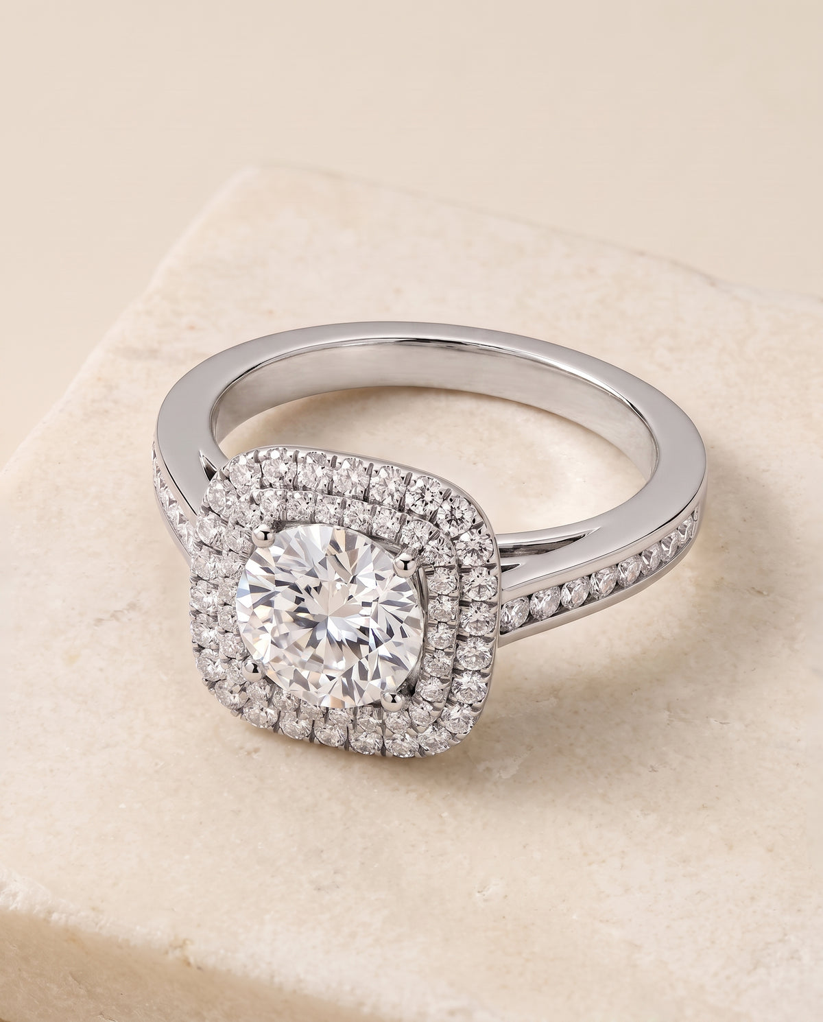 The Cecilia round engagement ring setting in Platinum | RockHer