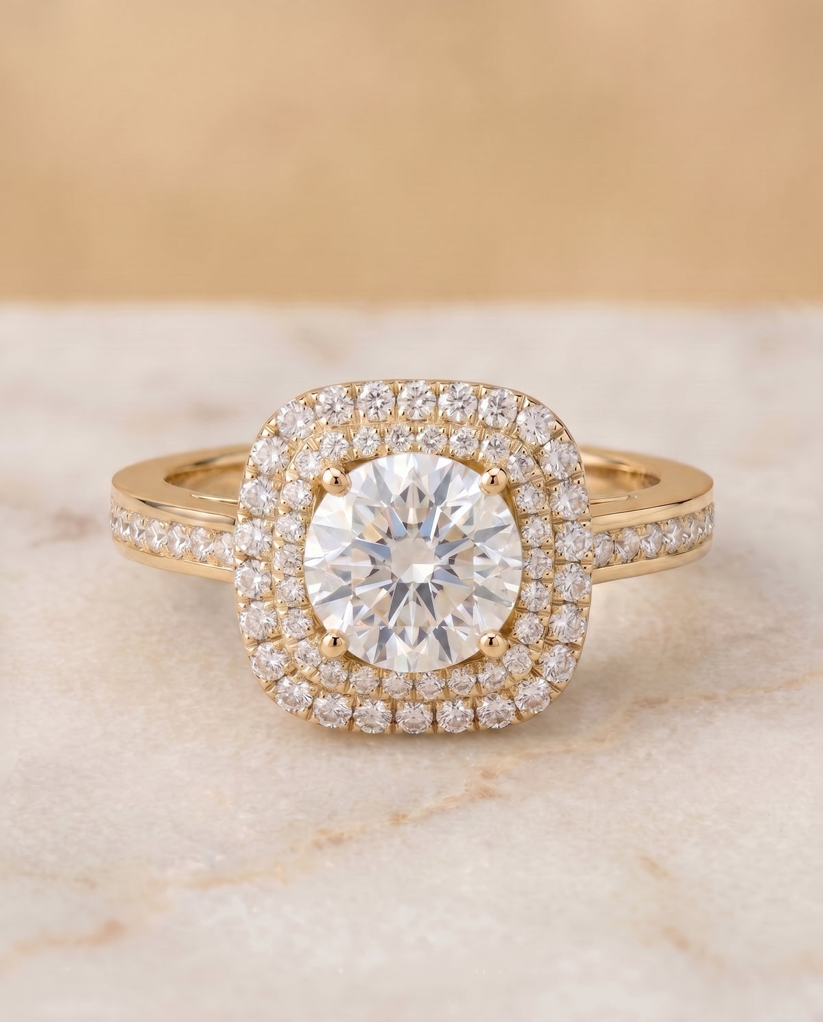 The Cecilia round engagement ring setting in 18K Yellow Gold | RockHer