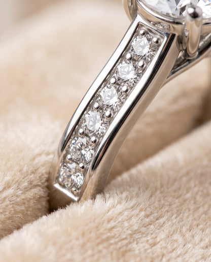 The Celesta Channel Set Pavé Round Engagement Ring Setting in Platinum