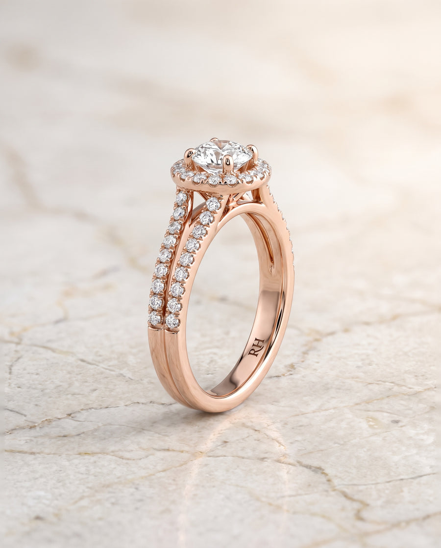 The Celine Engagement Ring, made to order in our Los Angeles atelier